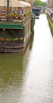 Milano's "Naviglio", old canal projected by Leonardo da Vinci