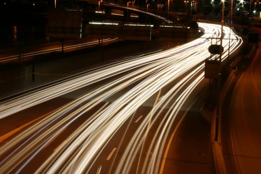 Cars driving in Oslo at Night.