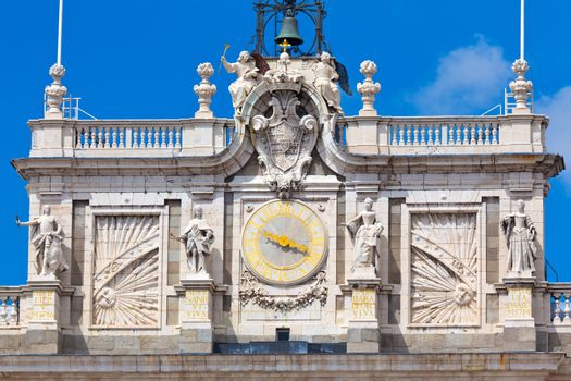 Detail of the Royal Palace in Madrid, Spain