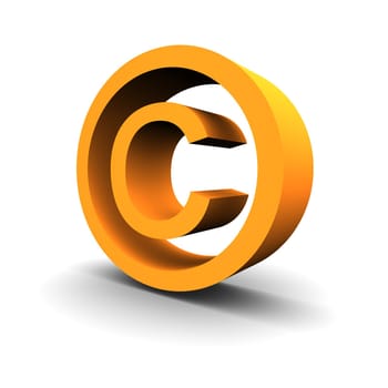 Copyright symbol 3d rendered image