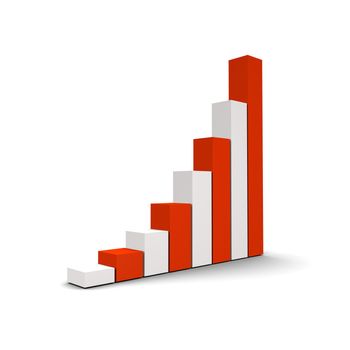 Growing column graph 3d illustration