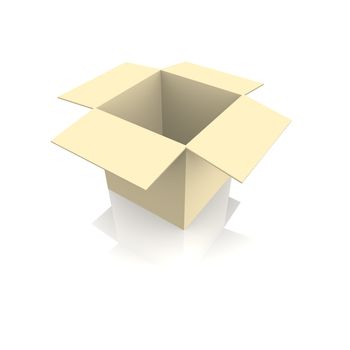 Empty cardboard box 3d rendered image