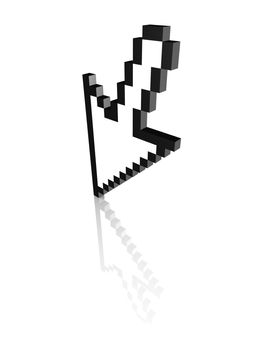 Computer arrow cursor 3d rendered illustration