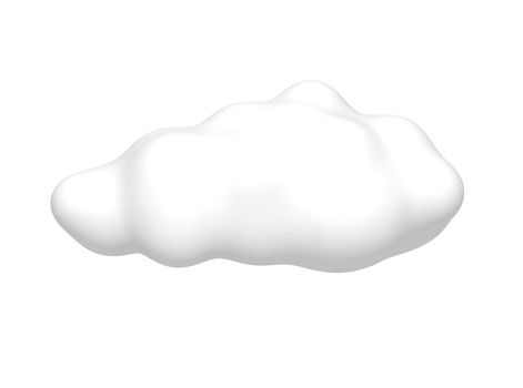 Cloud isolated on white. 3d rendered illustration.