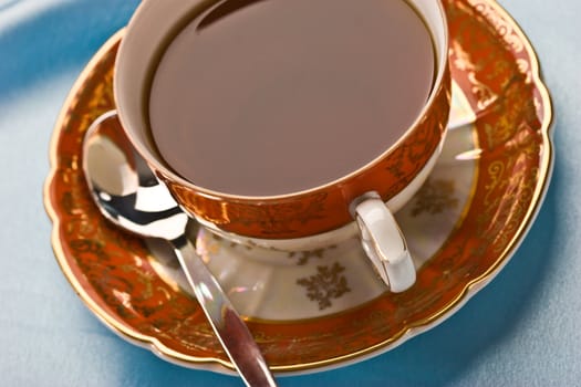 macro picture of cup of tea, hot drink