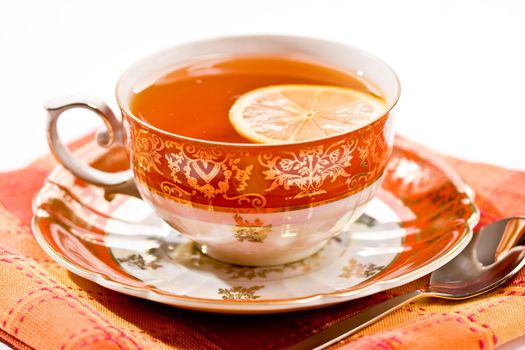 macro picture of cup of tea, hot drink