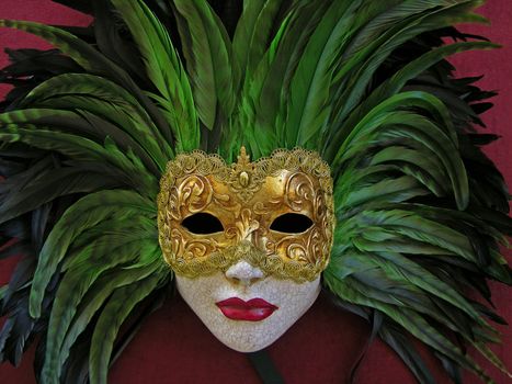 Venecian carnival mask on a velvet background