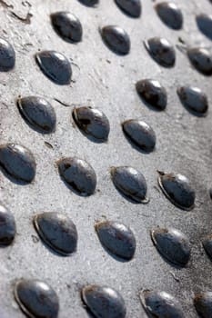 texture series: row of rivet on the steel