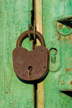 home series: old styled rusty padlock