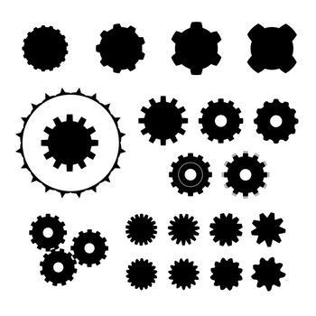 Set of cog wheel shape variations