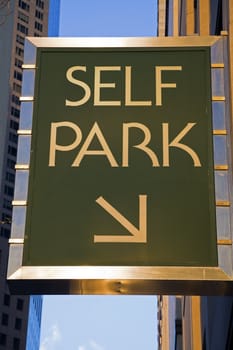 Self Park sign - downtown Chicago.
