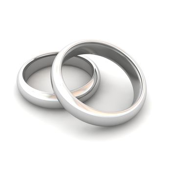 Wedding rings. 3d rendered illustration.