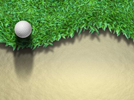 Golf ball on green grass for web page background
