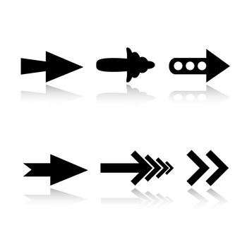 Set of 6 arrow icon variations