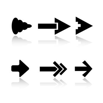 Set of 6 arrow icon variations