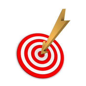 Target and dart or arrow. 3d rendered illustration.