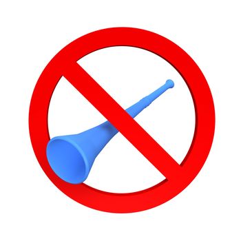 Ban vuvuzela sign. 3d rendered illustration.