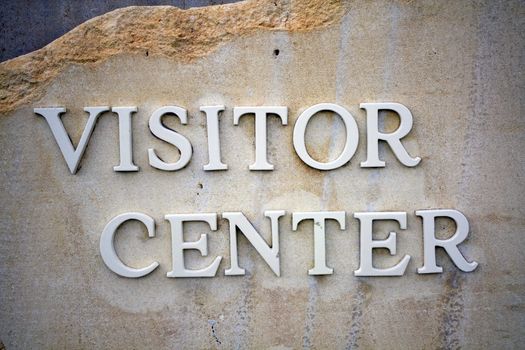 Visitor center sign