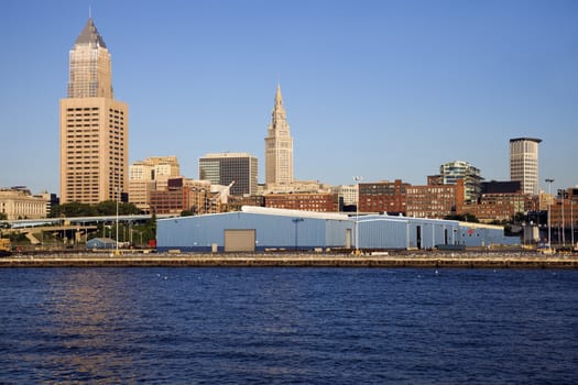 CLeveland buiildings seen from Lake Erie