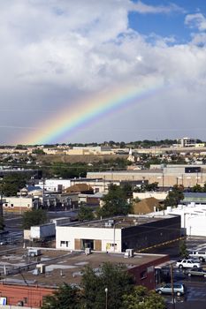 Rainbow in industrial area of Albuquerque.