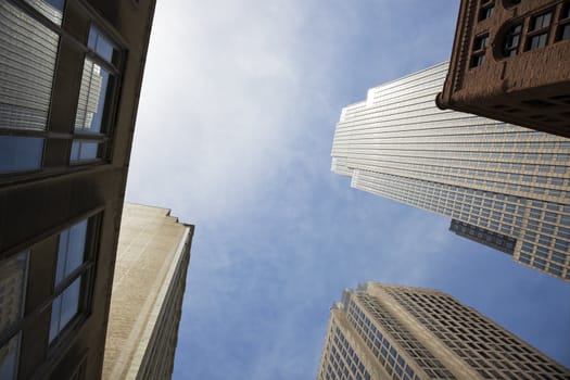 Looking up in downtown Cleveland, Ohio.