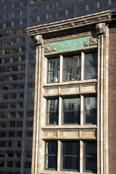 Old and new - buildings in downtown Chicago.