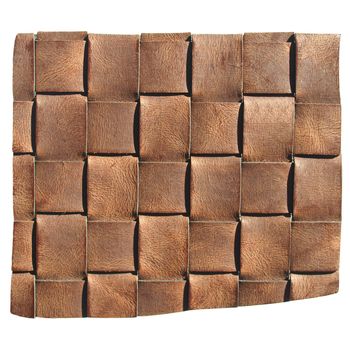 A leather fiber sample - isolated over white background