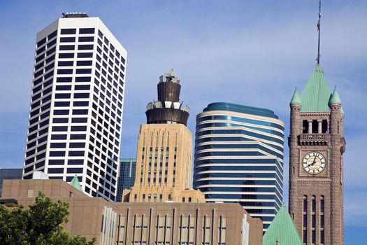 Colorful Buildings in Minneapolis, Minnesota.