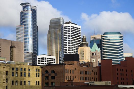 Colorful Buildings in Minneapolis, Minnesota.