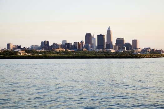 Late afternoon in downtown Cleveland, Ohio.