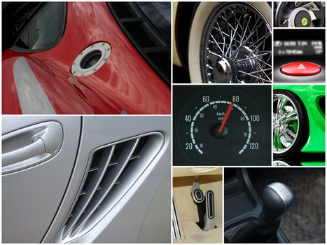 A collage of car body parts - collection