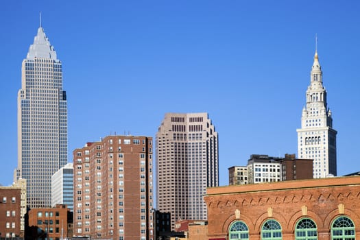 Late afternoon in downtown Cleveland, Ohio.