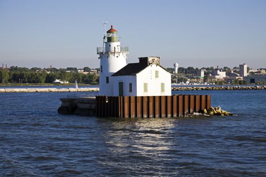 Cleveland Harbor West Pierhead - seen from Lake Erie.