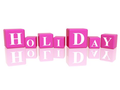 3d pink cubes with letters makes holiday