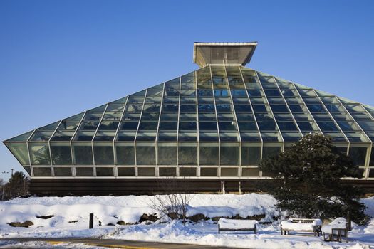 Greenhouse in Madison, Wisconsin - winter time.