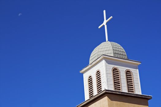 Cross and Moon - seen in Santa Fe.