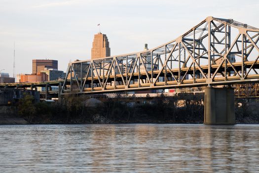 Bridge between Ohio and Kentucky. Between Cincinnati and Covington.
