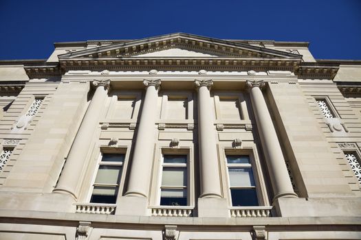 Facade of State Capitol in Frankfort, Kentucky.