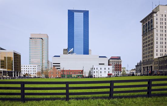 Lexington, Kentucky behind the fence.