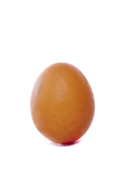 Detail view of a single egg isolated on a white background.