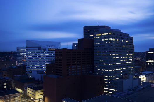 Blue morning in Cincinnati, Ohio.