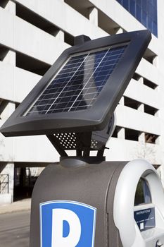 Pay for parking here! Machine powered by solar energy.