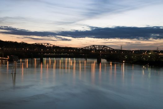 Bridge on Ohio River in Cincinnati, Ohio.