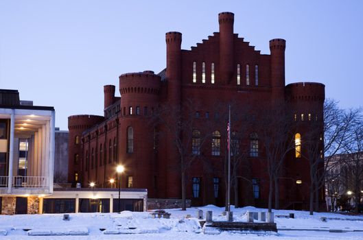 Historic Building - University of Wisconsin - seen from frozen Lake Mendota.