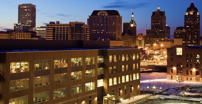 Blue morning in Milwaukee, Wisconsin.