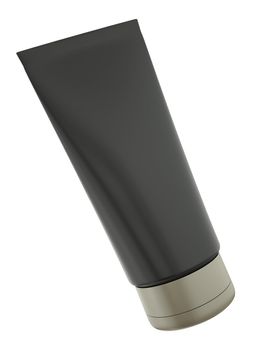 Blank black tube on white background. 3D render.