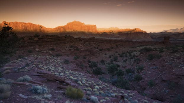 Last rays of the day on the rocks - Capitol Reef National Park.