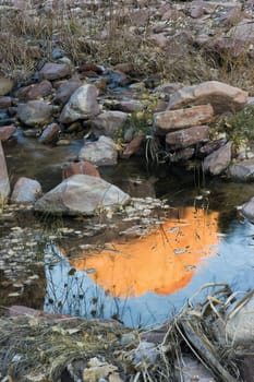 Reflection seen in Zion National Park, Utah