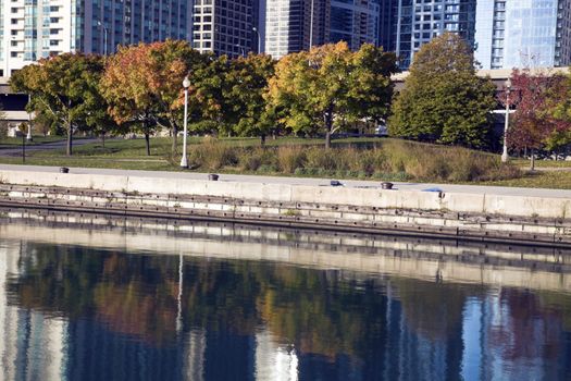 Fall by Lake Michigan in Chicago, IL.