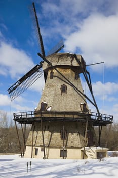 WIndmill in Geneva - winter time.